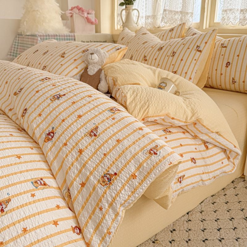 4Pcs PreCloud Linen | Set Đũi Xu Kem Style trẻ trung hiện đại | ID 4PCSPRECLOUD44