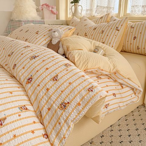 4Pcs PreCloud Linen | Set Đũi Xu Kem Style trẻ trung hiện đại | ID 4PCSPRECLOUD44