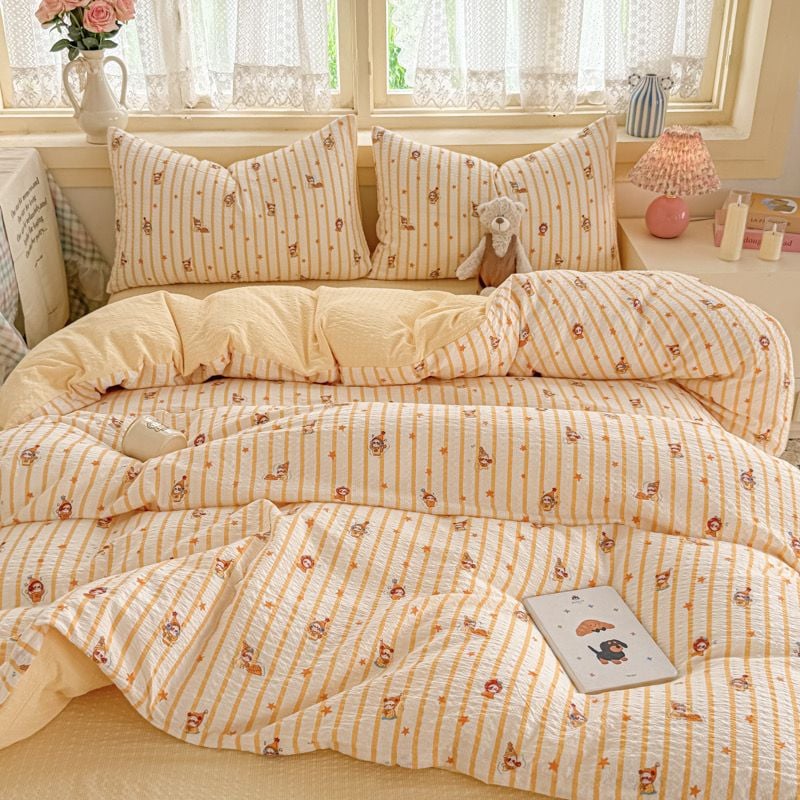 4Pcs PreCloud Linen | Set Đũi Xu Kem Style trẻ trung hiện đại | ID 4PCSPRECLOUD44