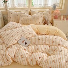 4Pcs PreCloud Linen | Set Đũi Xu Kem Style trẻ trung hiện đại | ID 4PCSPRECLOUD44