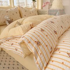 4Pcs PreCloud Linen | Set Đũi Xu Kem Style trẻ trung hiện đại | ID 4PCSPRECLOUD44