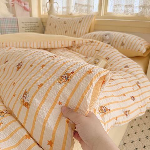 4Pcs PreCloud Linen | Set Đũi Xu Kem Style trẻ trung hiện đại | ID 4PCSPRECLOUD44