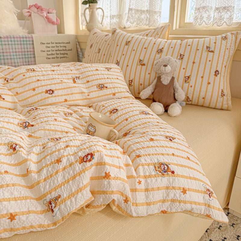 4Pcs PreCloud Linen | Set Đũi Xu Kem Style trẻ trung hiện đại | ID 4PCSPRECLOUD44