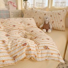 4Pcs PreCloud Linen | Set Đũi Xu Kem Style trẻ trung hiện đại | ID 4PCSPRECLOUD44