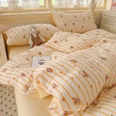 4Pcs PreCloud Linen | Set Đũi Xu Kem Style trẻ trung hiện đại | ID 4PCSPRECLOUD44