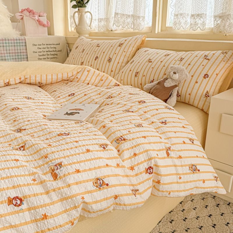 4Pcs PreCloud Linen | Set Đũi Xu Kem Style trẻ trung hiện đại | ID 4PCSPRECLOUD44