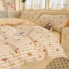 4Pcs PreCloud Linen | Set Đũi Xu Kem Style trẻ trung hiện đại | ID 4PCSPRECLOUD44