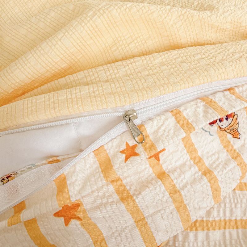 4Pcs PreCloud Linen | Set Đũi Xu Kem Style trẻ trung hiện đại | ID 4PCSPRECLOUD44