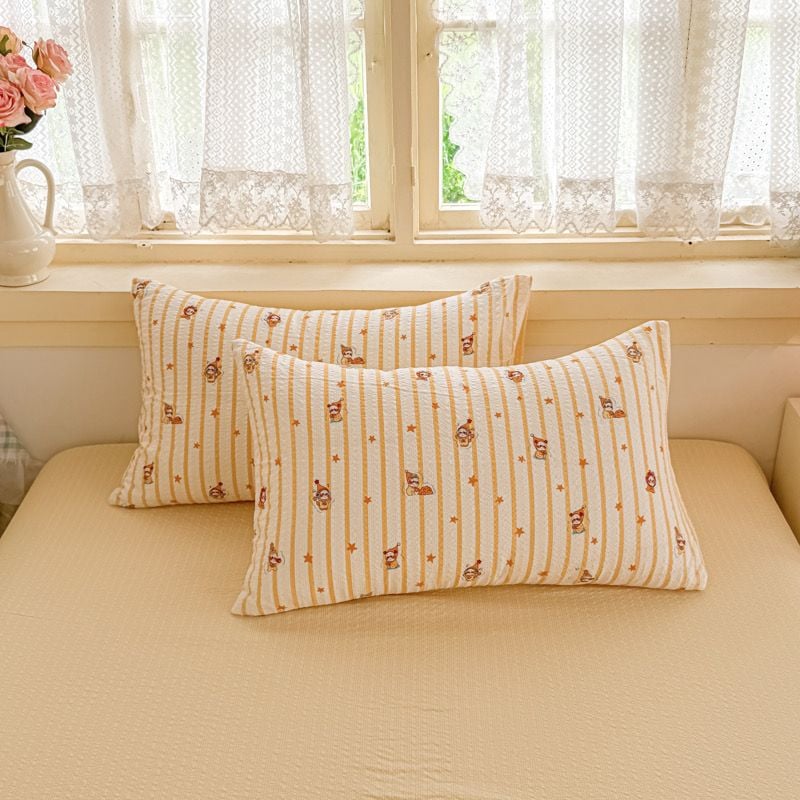 4Pcs PreCloud Linen | Set Đũi Xu Kem Style trẻ trung hiện đại | ID 4PCSPRECLOUD44