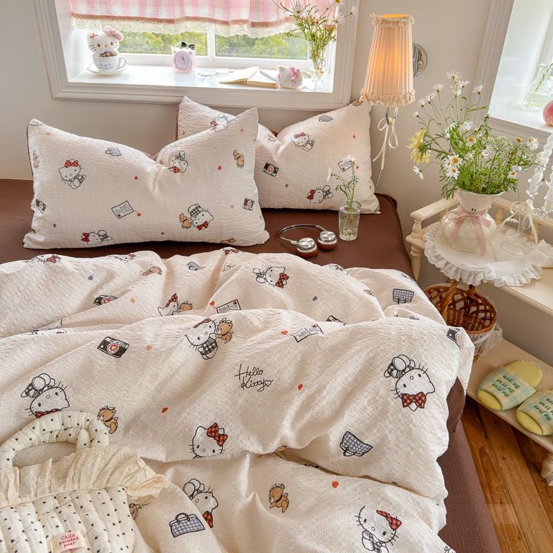 4Pcs PreCloud Linen | Set Đũi Xu Kem Style trẻ trung hiện đại | ID 4PCSPRECLOUD46