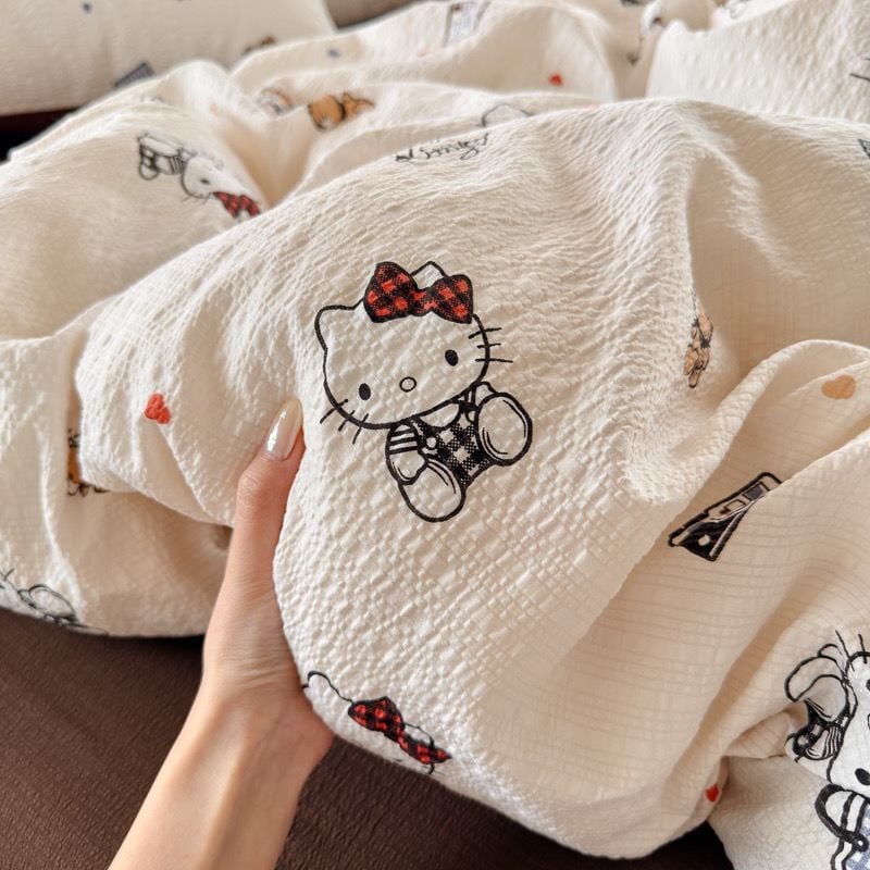4Pcs PreCloud Linen | Set Đũi Xu Kem Style trẻ trung hiện đại | ID 4PCSPRECLOUD46