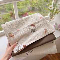 4Pcs PreCloud Linen | Set Đũi Xu Kem Style trẻ trung hiện đại | ID 4PCSPRECLOUD46