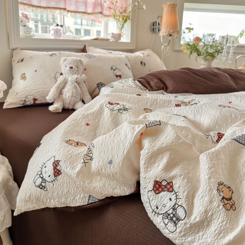 4Pcs PreCloud Linen | Set Đũi Xu Kem Style trẻ trung hiện đại | ID 4PCSPRECLOUD46