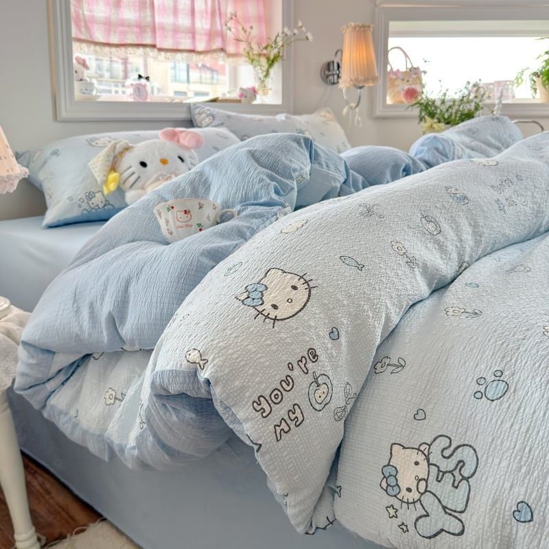 4Pcs PreCloud Linen | Set Đũi Xu Kem Style trẻ trung hiện đại | ID 4PCSPRECLOUD47
