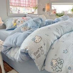 4Pcs PreCloud Linen | Set Đũi Xu Kem Style trẻ trung hiện đại | ID 4PCSPRECLOUD47