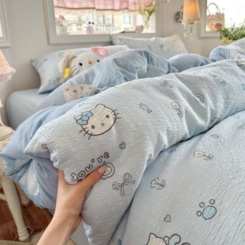 4Pcs PreCloud Linen | Set Đũi Xu Kem Style trẻ trung hiện đại | ID 4PCSPRECLOUD47