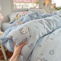 4Pcs PreCloud Linen | Set Đũi Xu Kem Style trẻ trung hiện đại | ID 4PCSPRECLOUD47
