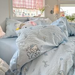 4Pcs PreCloud Linen | Set Đũi Xu Kem Style trẻ trung hiện đại | ID 4PCSPRECLOUD47