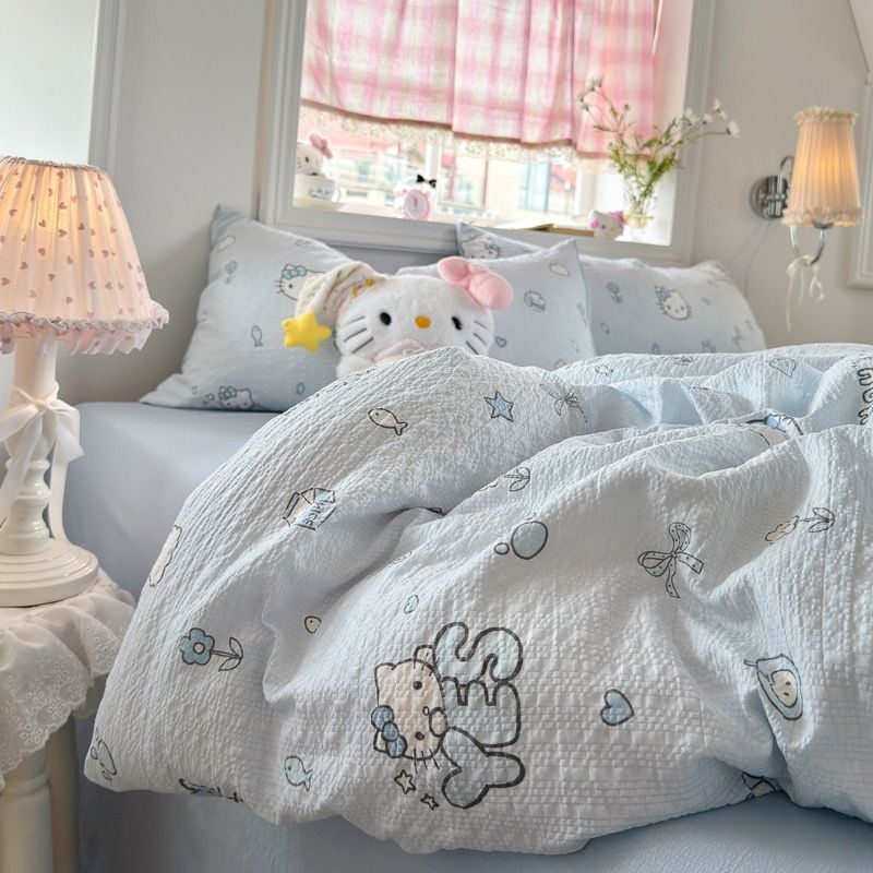 4Pcs PreCloud Linen | Set Đũi Xu Kem Style trẻ trung hiện đại | ID 4PCSPRECLOUD47