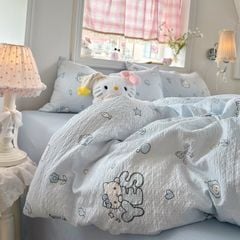 4Pcs PreCloud Linen | Set Đũi Xu Kem Style trẻ trung hiện đại | ID 4PCSPRECLOUD47