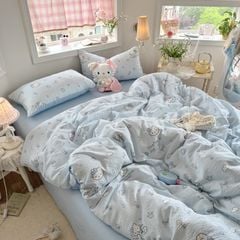 4Pcs PreCloud Linen | Set Đũi Xu Kem Style trẻ trung hiện đại | ID 4PCSPRECLOUD47