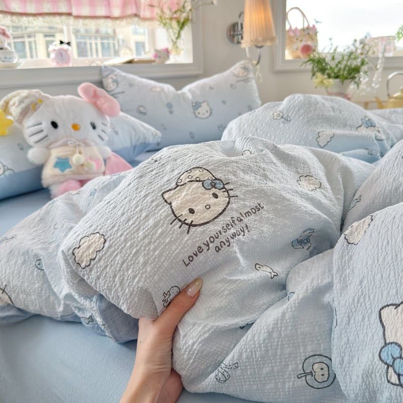 4Pcs PreCloud Linen | Set Đũi Xu Kem Style trẻ trung hiện đại | ID 4PCSPRECLOUD47