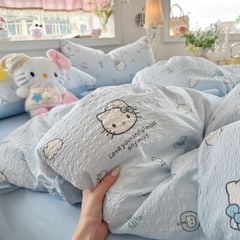 4Pcs PreCloud Linen | Set Đũi Xu Kem Style trẻ trung hiện đại | ID 4PCSPRECLOUD47