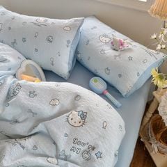 4Pcs PreCloud Linen | Set Đũi Xu Kem Style trẻ trung hiện đại | ID 4PCSPRECLOUD47
