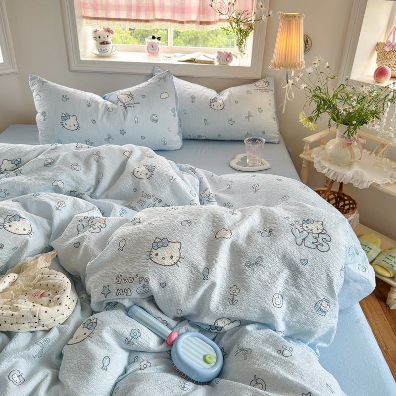 4Pcs PreCloud Linen | Set Đũi Xu Kem Style trẻ trung hiện đại | ID 4PCSPRECLOUD47
