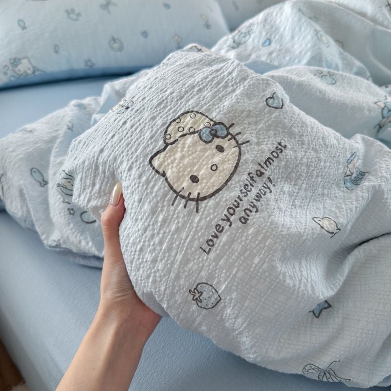 4Pcs PreCloud Linen | Set Đũi Xu Kem Style trẻ trung hiện đại | ID 4PCSPRECLOUD47