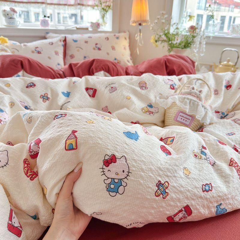 4Pcs PreCloud Linen | Set Đũi Xu Kem Style trẻ trung hiện đại | ID 4PCSPRECLOUD48