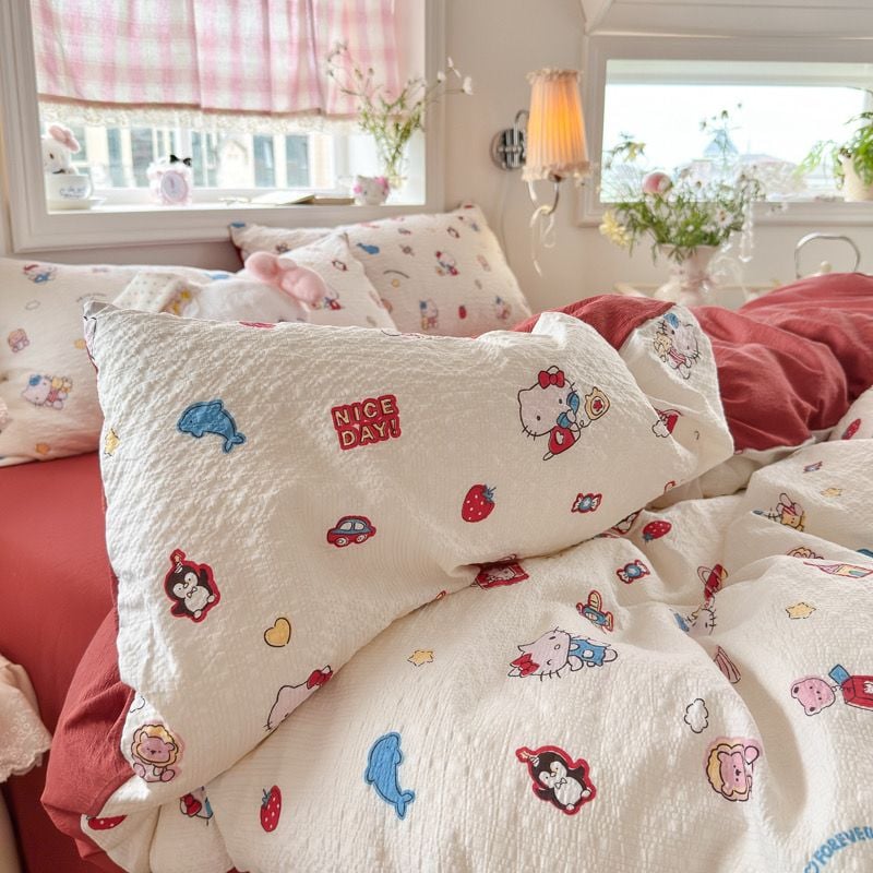 4Pcs PreCloud Linen | Set Đũi Xu Kem Style trẻ trung hiện đại | ID 4PCSPRECLOUD48