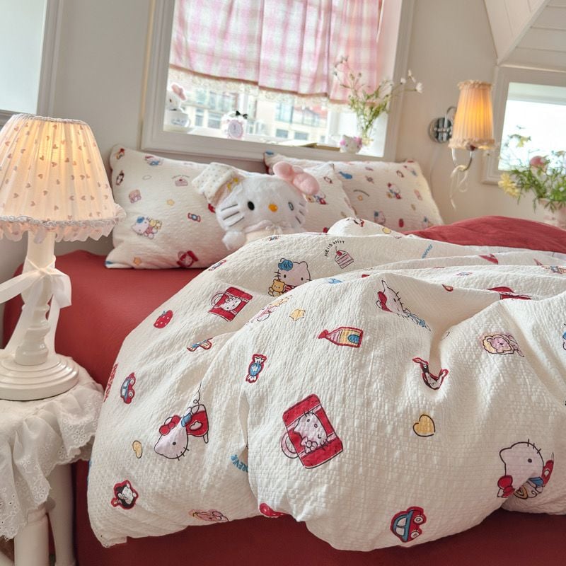 4Pcs PreCloud Linen | Set Đũi Xu Kem Style trẻ trung hiện đại | ID 4PCSPRECLOUD48