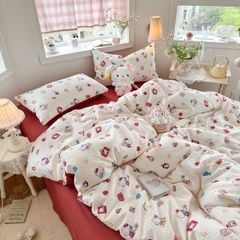 4Pcs PreCloud Linen | Set Đũi Xu Kem Style trẻ trung hiện đại | ID 4PCSPRECLOUD48