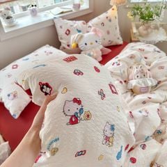4Pcs PreCloud Linen | Set Đũi Xu Kem Style trẻ trung hiện đại | ID 4PCSPRECLOUD48