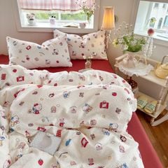 4Pcs PreCloud Linen | Set Đũi Xu Kem Style trẻ trung hiện đại | ID 4PCSPRECLOUD48