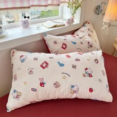 4Pcs PreCloud Linen | Set Đũi Xu Kem Style trẻ trung hiện đại | ID 4PCSPRECLOUD48