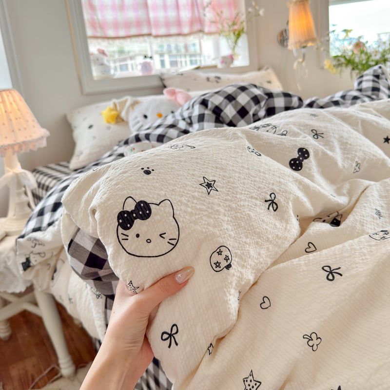 4Pcs PreCloud Linen | Set Đũi Xu Kem Style trẻ trung hiện đại | ID 4PCSPRECLOUD49