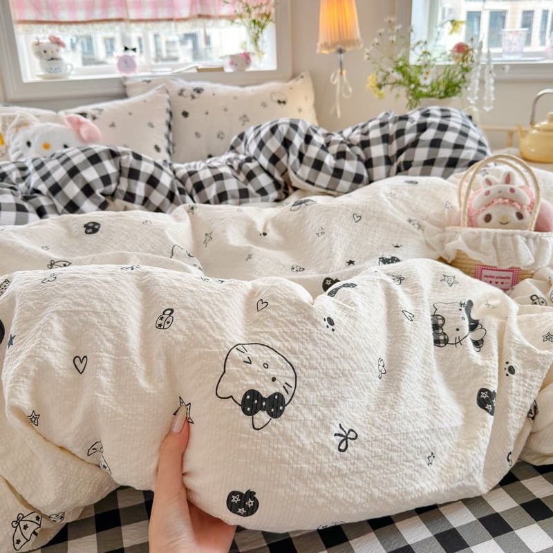 4Pcs PreCloud Linen | Set Đũi Xu Kem Style trẻ trung hiện đại | ID 4PCSPRECLOUD49