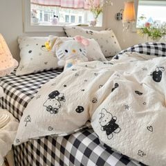4Pcs PreCloud Linen | Set Đũi Xu Kem Style trẻ trung hiện đại | ID 4PCSPRECLOUD49