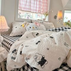 4Pcs PreCloud Linen | Set Đũi Xu Kem Style trẻ trung hiện đại | ID 4PCSPRECLOUD49