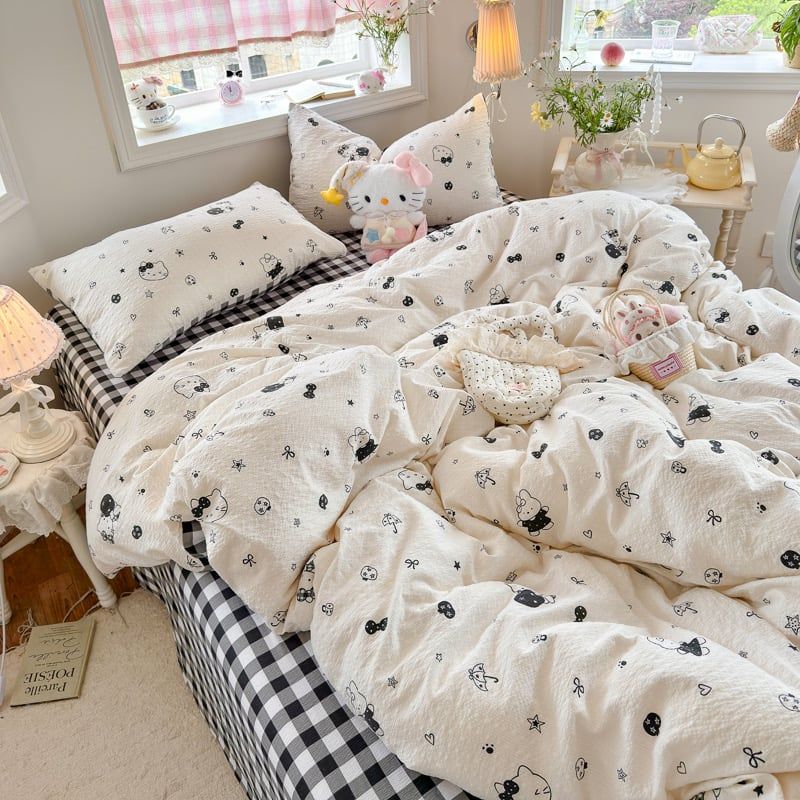 4Pcs PreCloud Linen | Set Đũi Xu Kem Style trẻ trung hiện đại | ID 4PCSPRECLOUD49