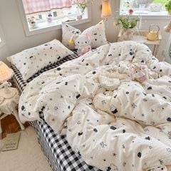 4Pcs PreCloud Linen | Set Đũi Xu Kem Style trẻ trung hiện đại | ID 4PCSPRECLOUD49