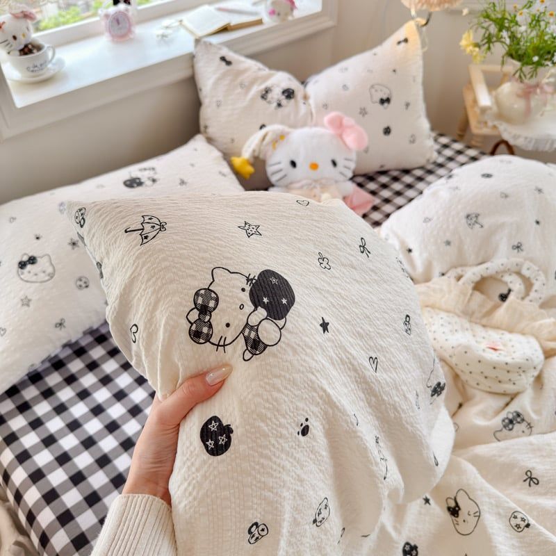 4Pcs PreCloud Linen | Set Đũi Xu Kem Style trẻ trung hiện đại | ID 4PCSPRECLOUD49
