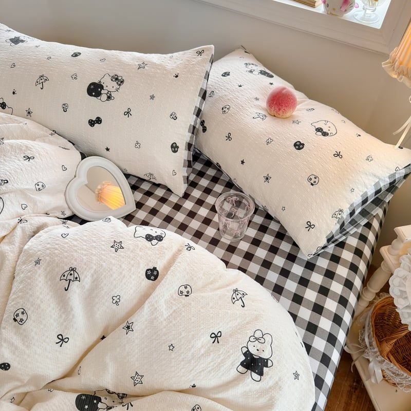4Pcs PreCloud Linen | Set Đũi Xu Kem Style trẻ trung hiện đại | ID 4PCSPRECLOUD49