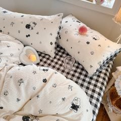4Pcs PreCloud Linen | Set Đũi Xu Kem Style trẻ trung hiện đại | ID 4PCSPRECLOUD49