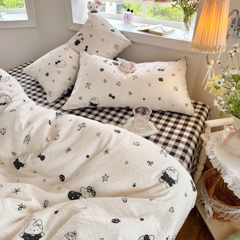 4Pcs PreCloud Linen | Set Đũi Xu Kem Style trẻ trung hiện đại | ID 4PCSPRECLOUD49