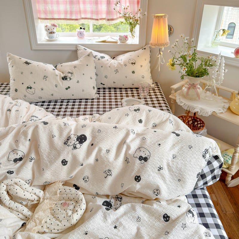 4Pcs PreCloud Linen | Set Đũi Xu Kem Style trẻ trung hiện đại | ID 4PCSPRECLOUD49