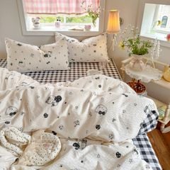 4Pcs PreCloud Linen | Set Đũi Xu Kem Style trẻ trung hiện đại | ID 4PCSPRECLOUD49