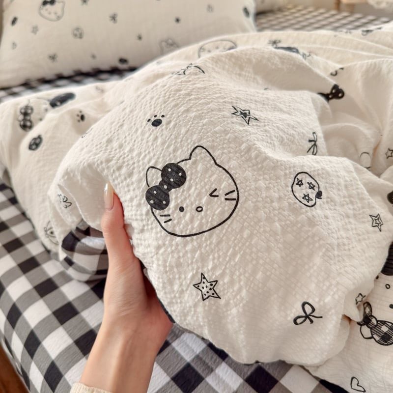 4Pcs PreCloud Linen | Set Đũi Xu Kem Style trẻ trung hiện đại | ID 4PCSPRECLOUD49